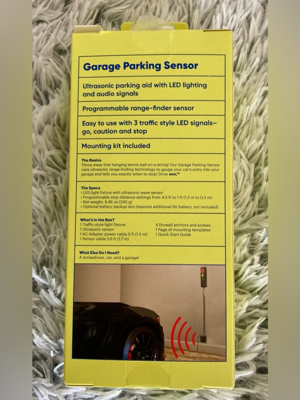 Black Garage Parking Sensor with LED Traffic Light Display - Picture 3 of 9